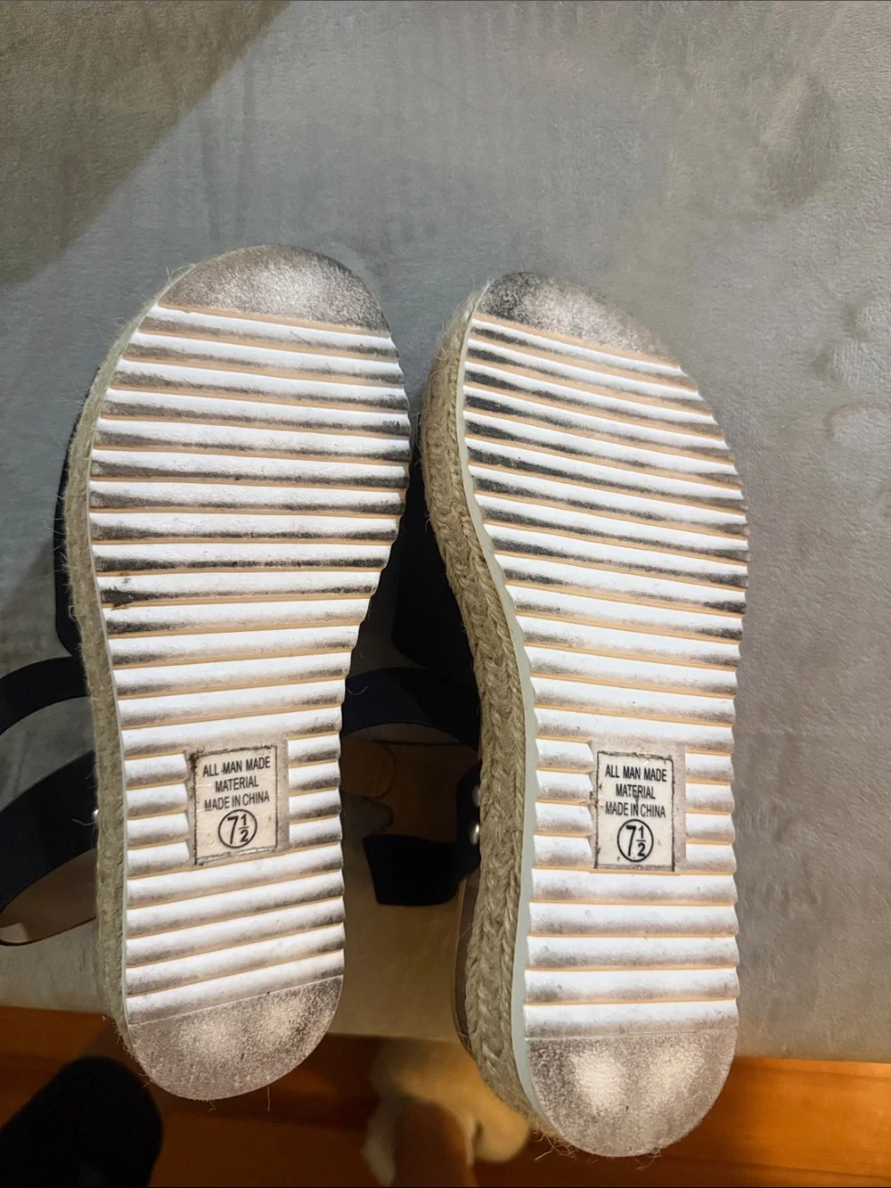 Soda Black Espadrille Platform Sandals with Ankle Strap